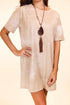 Adventuresome Beige Tie Dye T-Shirt Dress - Roaming Gypsy Boutique