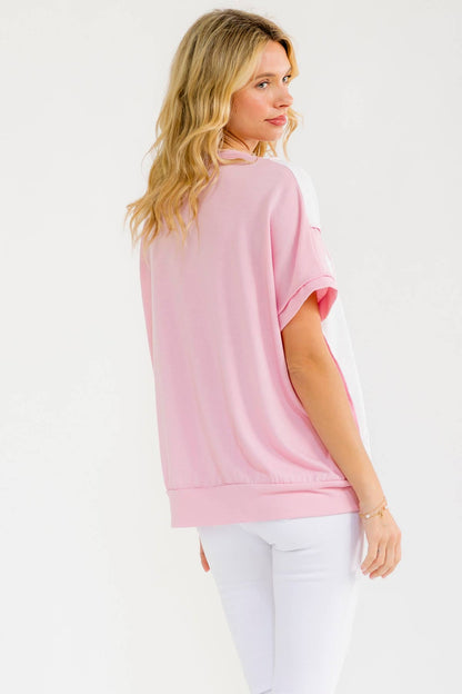 Modern Pink Pony Check Top