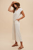 Annie Wear Button Detail Wide Leg Jumpsuit with Pockets - Roaming Gypsy Boutique