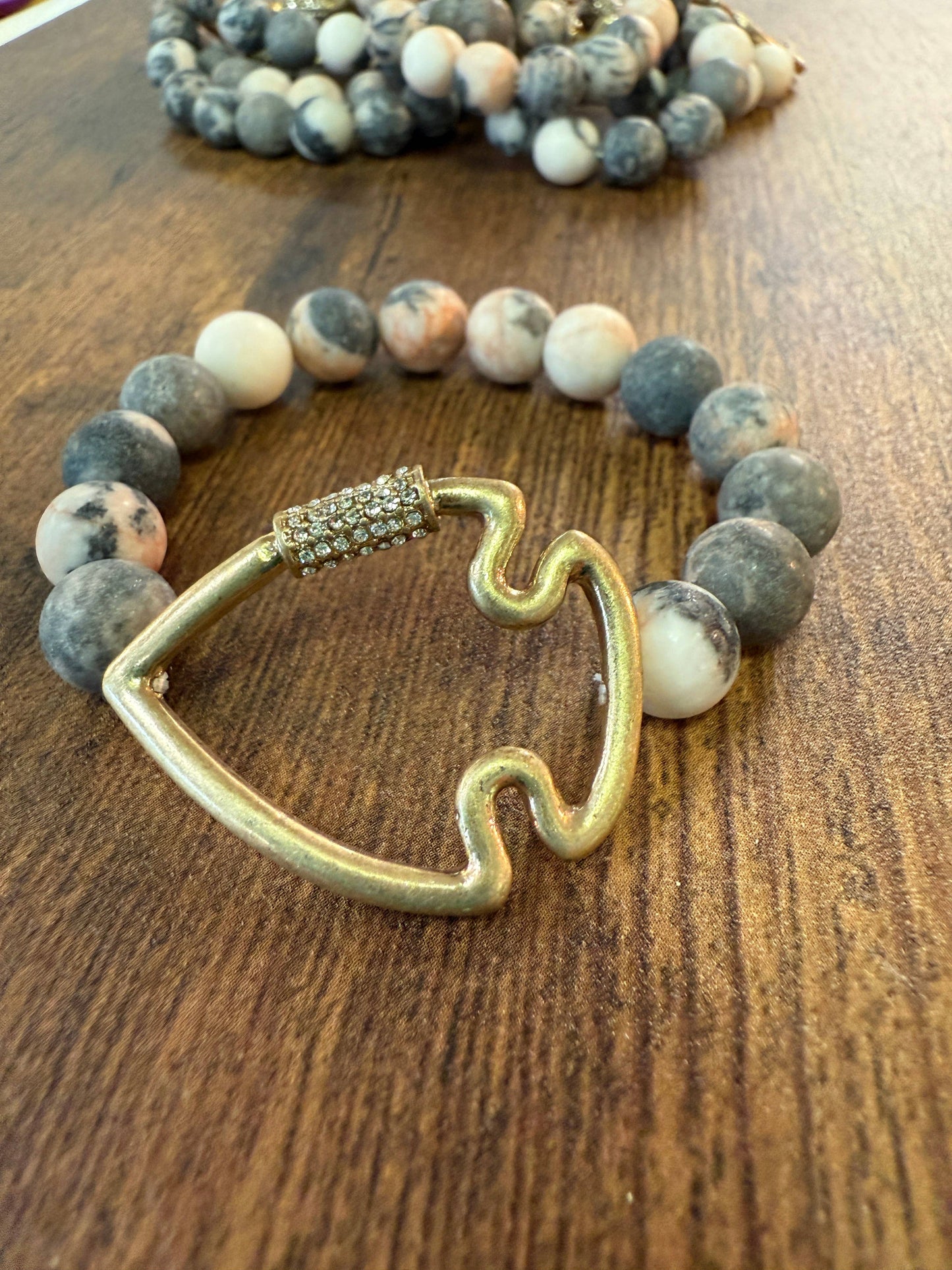 Bling Arrowhead Chunky Stone Stretch Bracelet