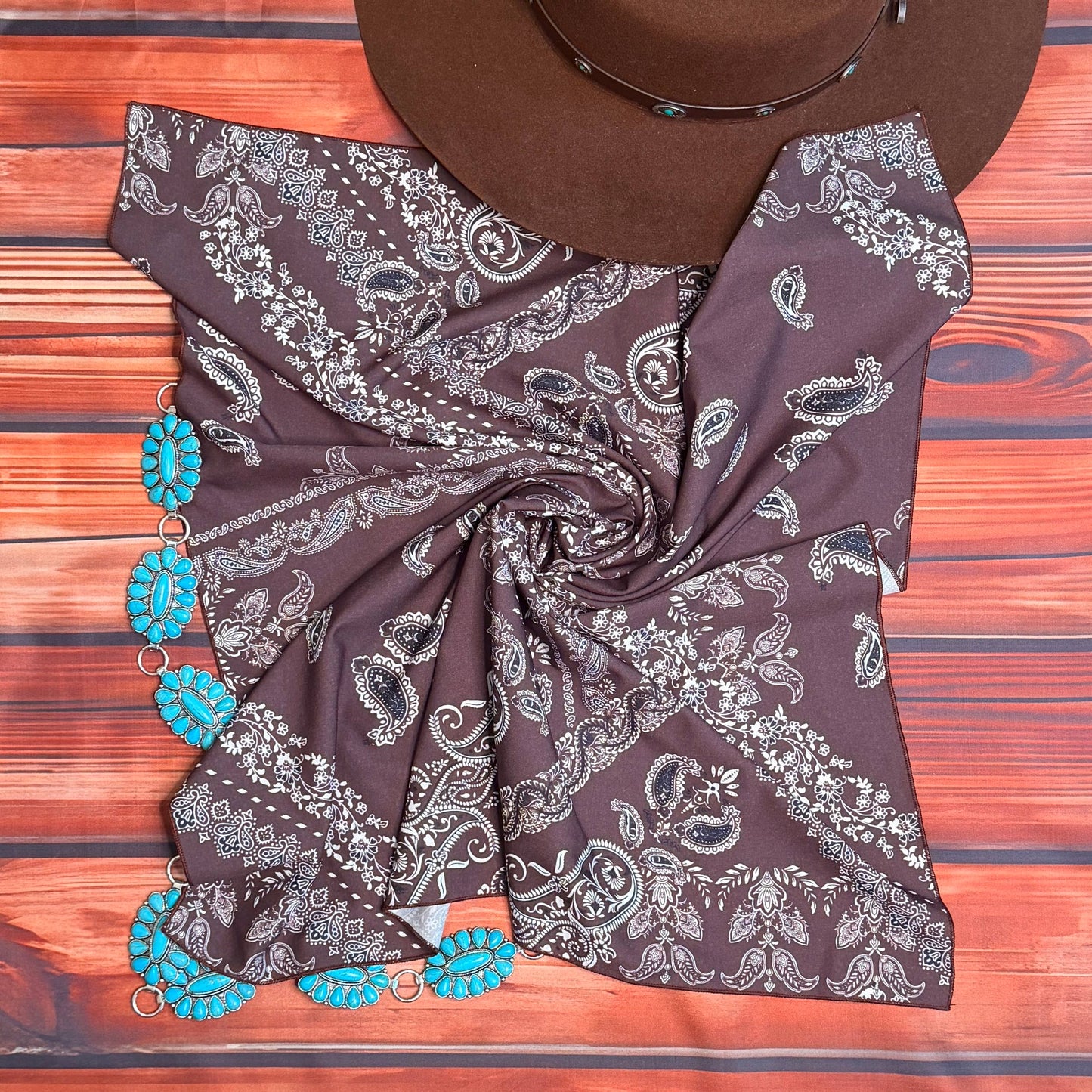 Wild Side Brown Wild Rag 28x28