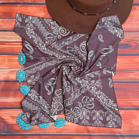Wild Side Brown Wild Rag 28x28