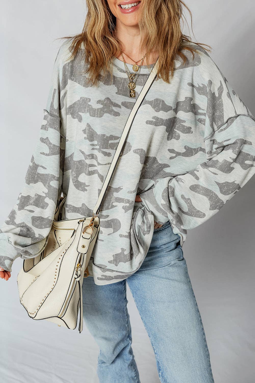 Camo Reverse Seam Sweatshirt