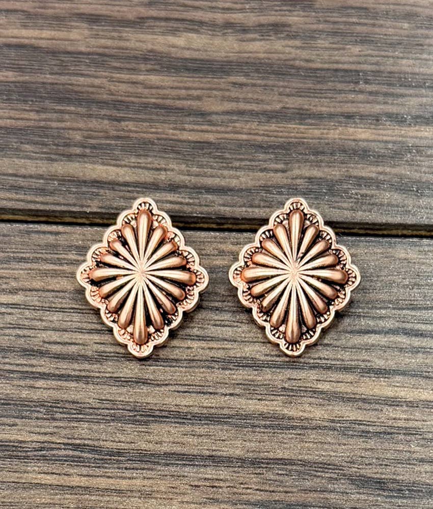 1" Southwest Concho Stud Earrings