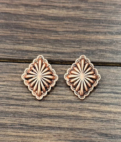 1" Southwest Concho Stud Earrings