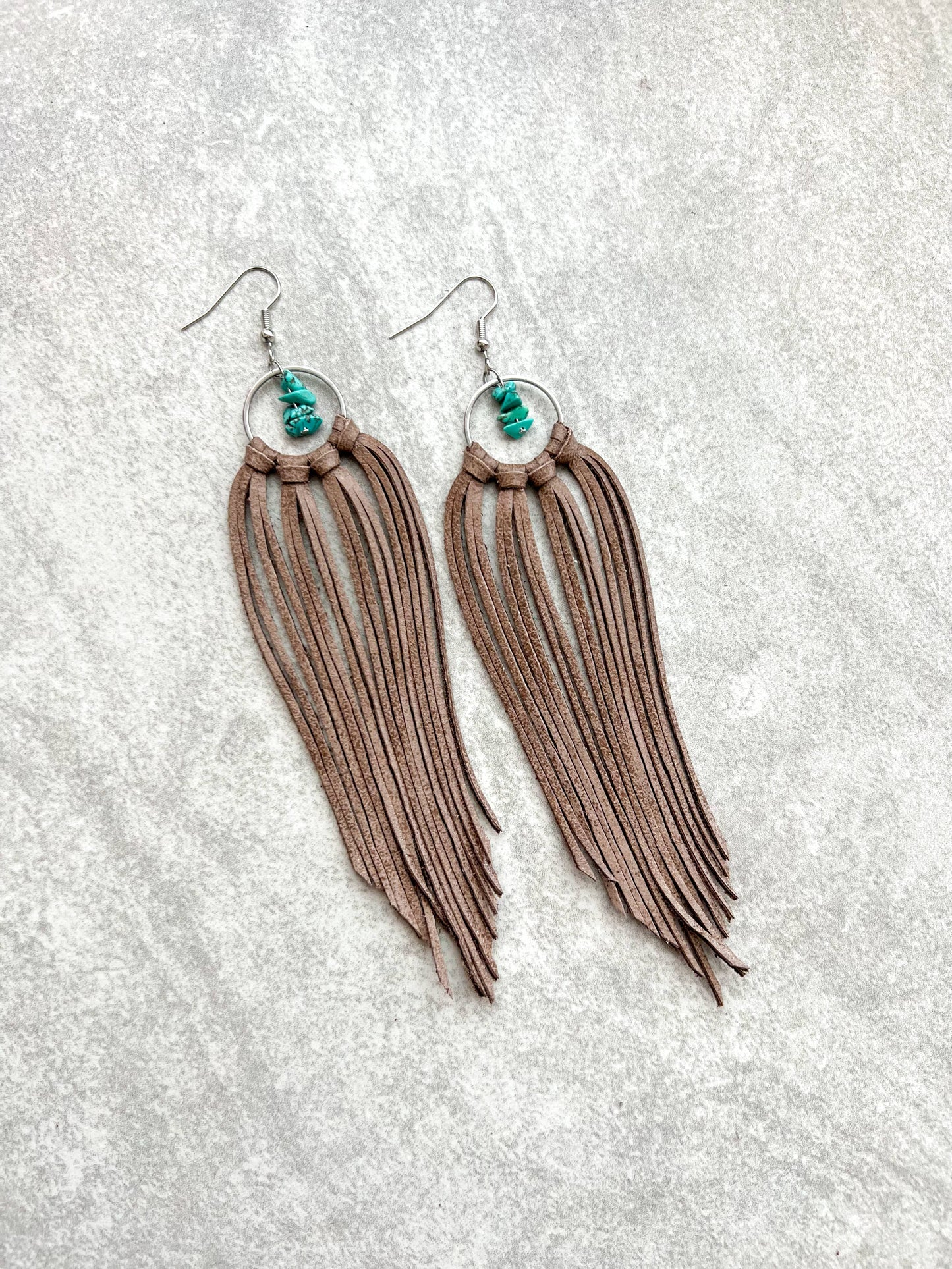 Bozeman Fringe Earrings w/ Turquoise Beads