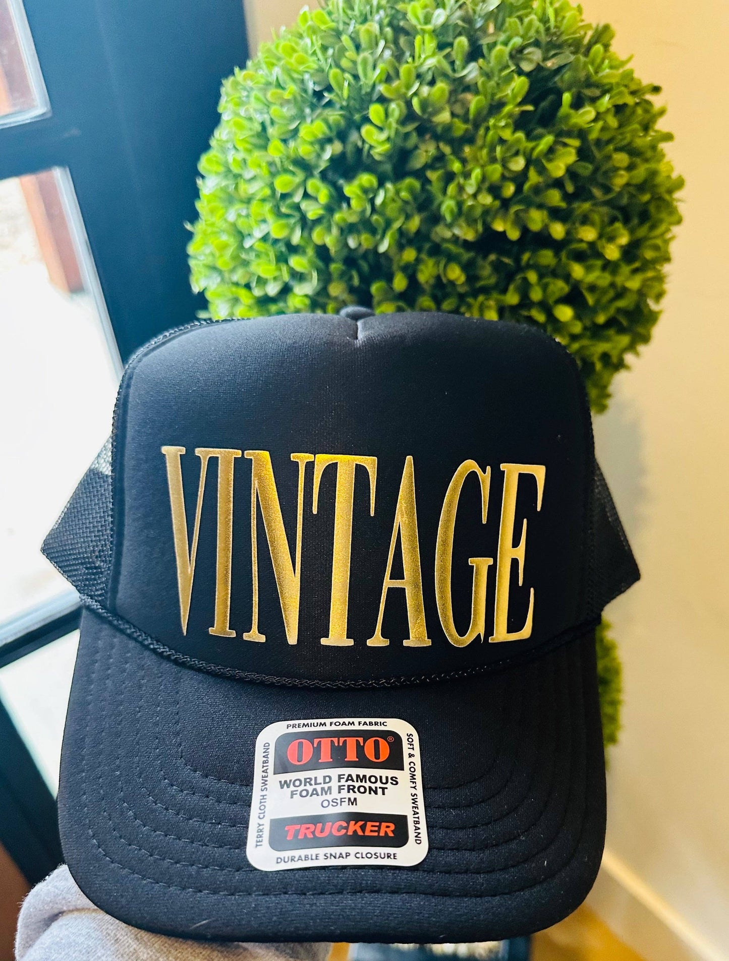 Black Vintage Trucker Hat