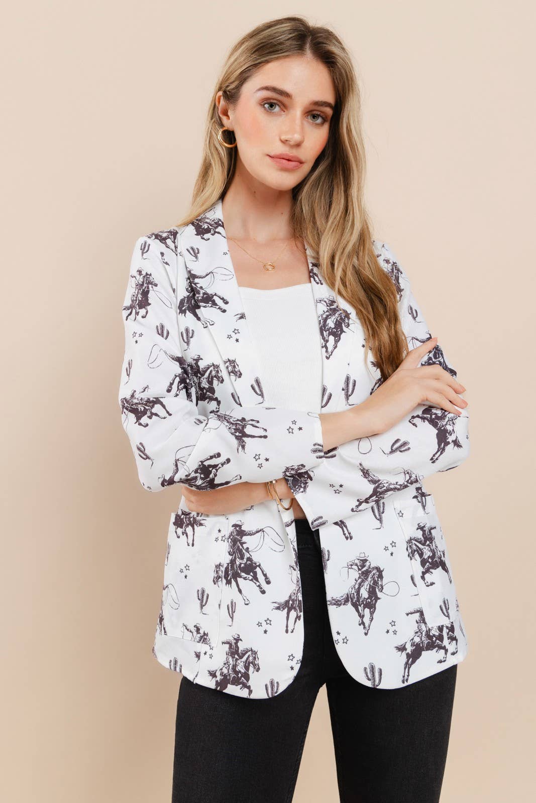 Bandit Print Blazer - Roaming Gypsy Boutique
