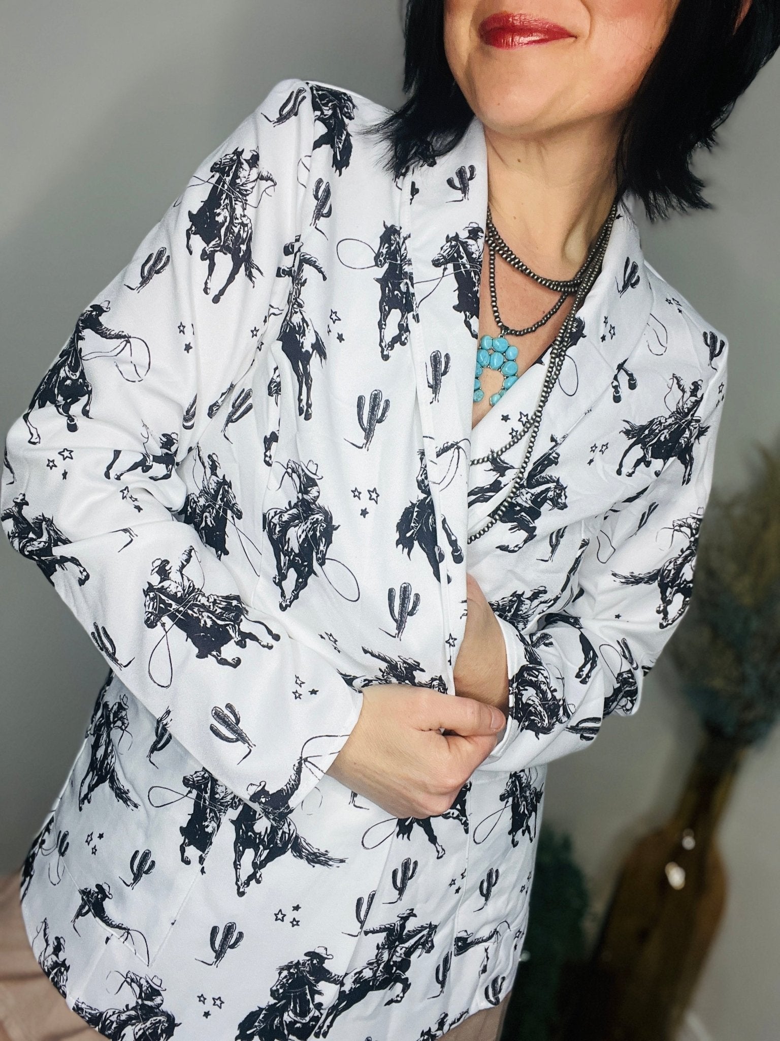 Bandit Print Blazer - Roaming Gypsy Boutique