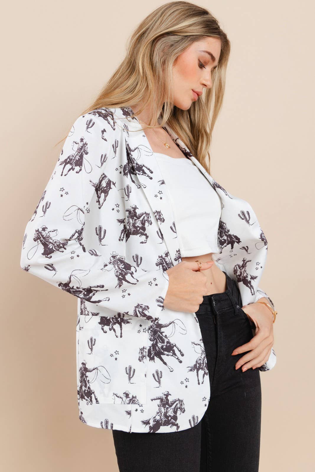 Bandit Print Blazer - Roaming Gypsy Boutique