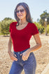 Basic Bae Full Size Round Neck Short Sleeve Bodysuit - Roaming Gypsy Boutique