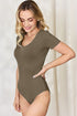 Basic Bae Full Size Round Neck Short Sleeve Bodysuit - Roaming Gypsy Boutique