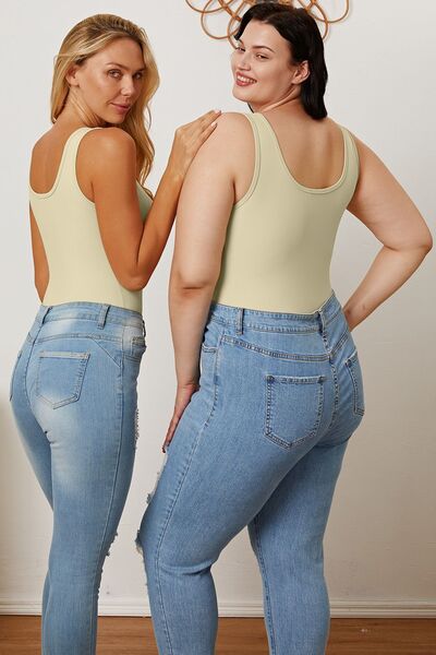 Basic Bae Full Size Square Neck Sleeveless Bodysuit - Roaming Gypsy Boutique