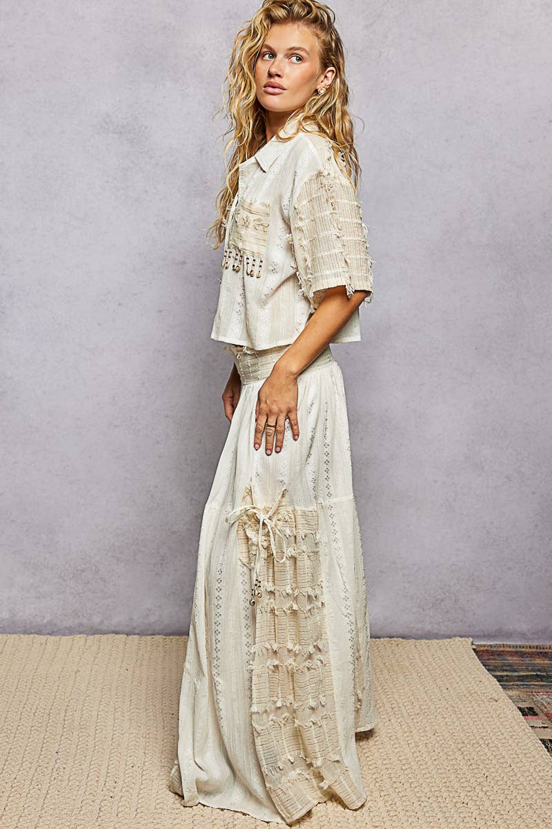 Boho Shell Ruffle Pants