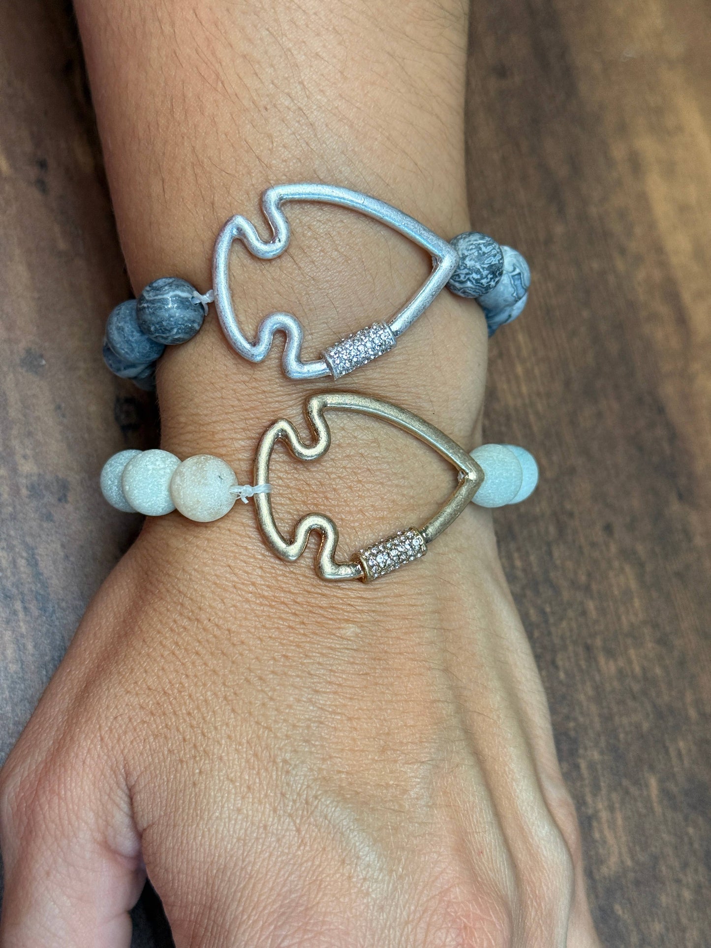 Bling Arrowhead Chunky Stone Stretch Bracelet