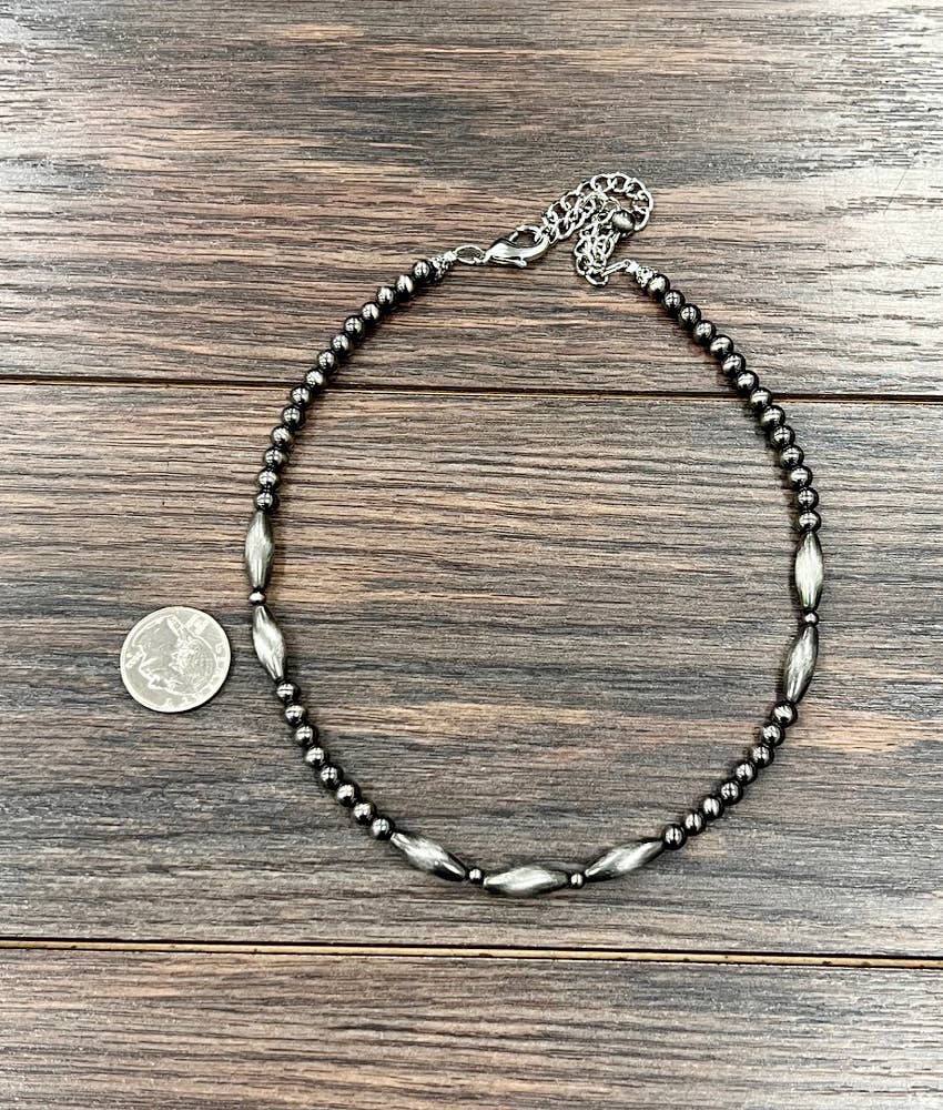 Elongated Polish Navajo Bead Necklace