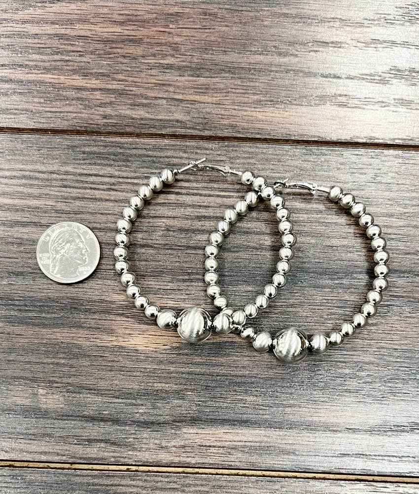 Western Pearl Hoop Earrings