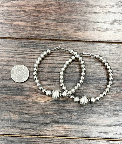 Western Pearl Hoop Earrings