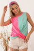 BiBi Slub Terry Color Block Twisted Top - Roaming Gypsy Boutique