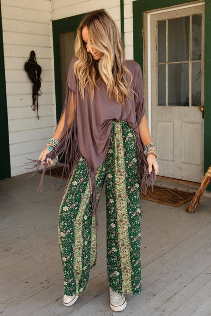 Boho Darlin Fringe Top - Mocha - Roaming Gypsy Boutique
