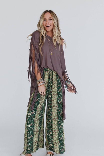 Boho Darlin Fringe Top - Mocha - Roaming Gypsy Boutique