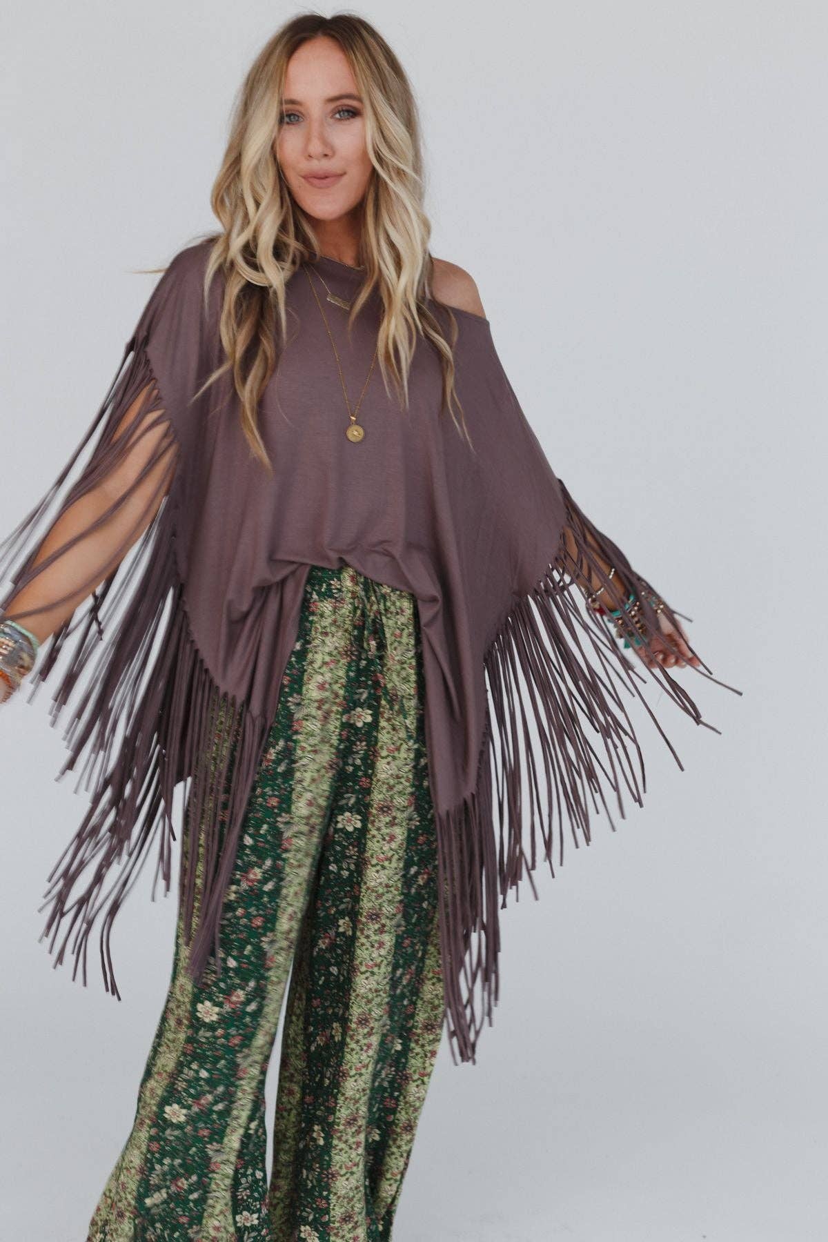 Boho Darlin Fringe Top - Mocha - Roaming Gypsy Boutique