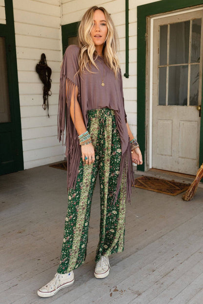 Boho Darlin Fringe Top - Mocha - Roaming Gypsy Boutique