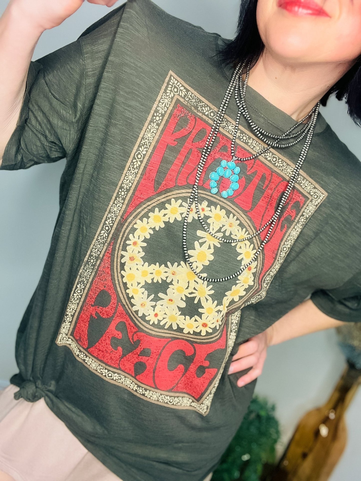 Boyfriend Peace Tee by Natural Life - Roaming Gypsy Boutique