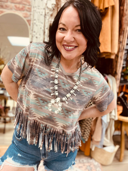 Buffalo Canyon Fringe Top - Roaming Gypsy Boutique