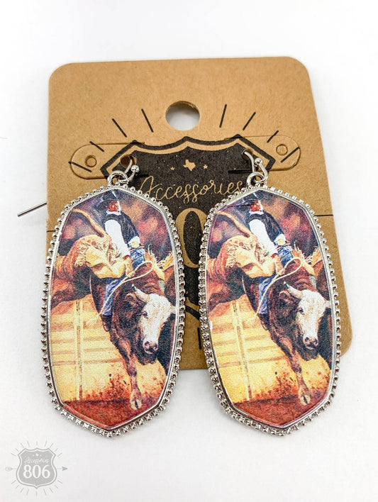 Bull rider earring, last call - Roaming Gypsy Boutique