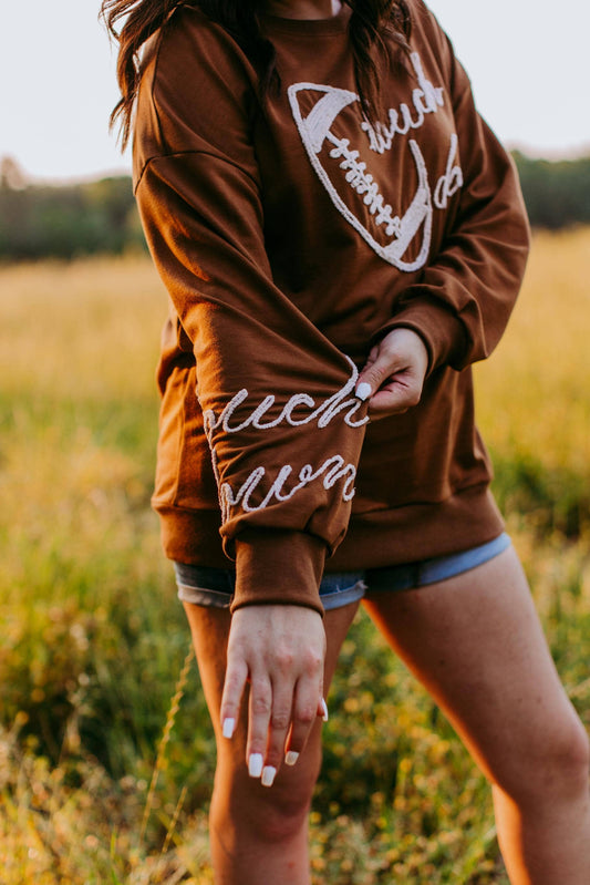 Touchdown Brown Football Sweatshirt