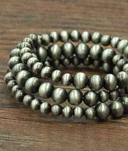 Gray Western Bead Wrap Bracelet