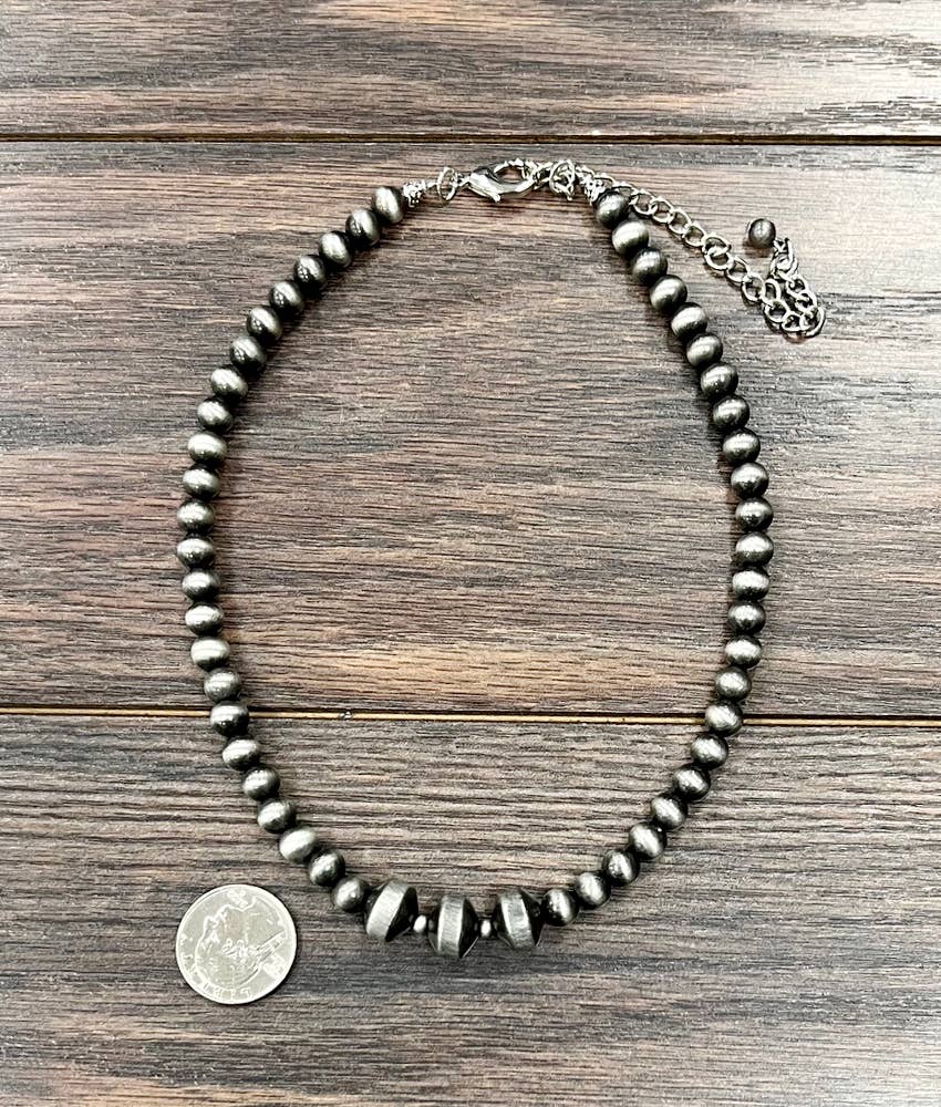 16" Rondelle Western Pearl Bead Necklace