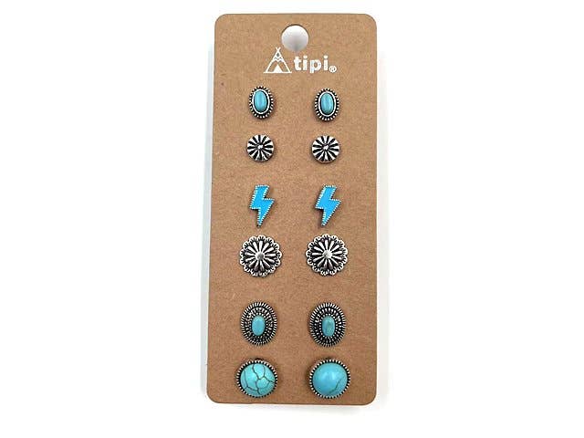 6 Pc. Western Earring Sets