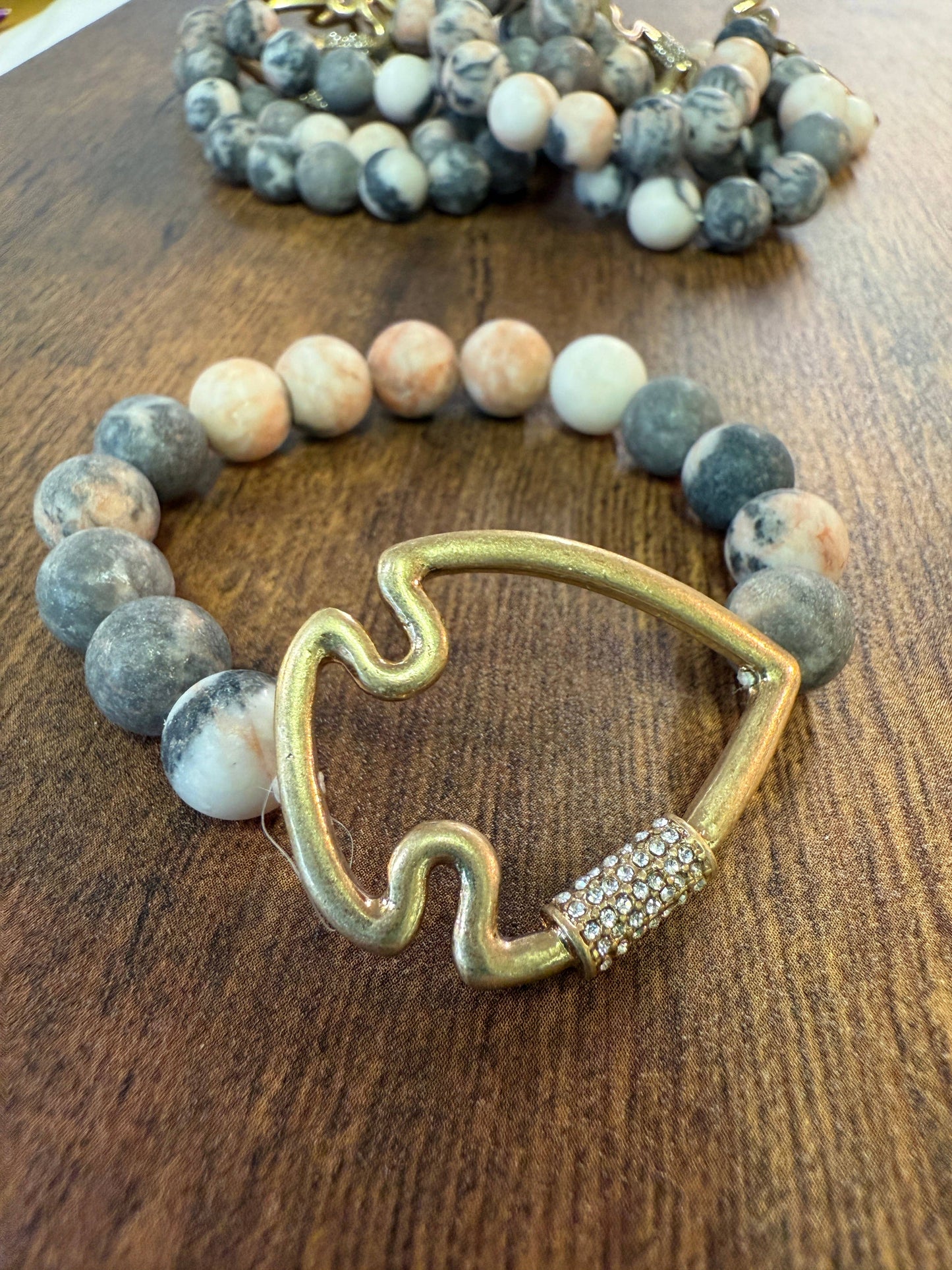 Bling Arrowhead Chunky Stone Stretch Bracelet