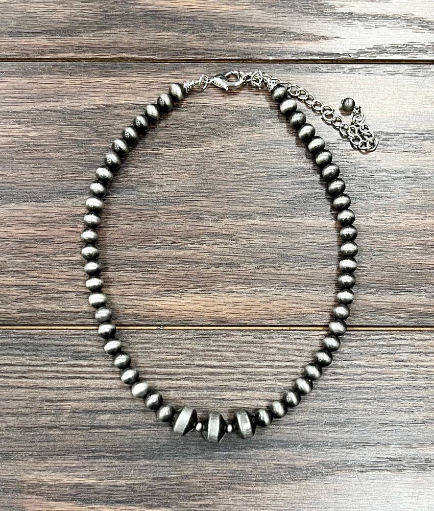 16" Rondelle Western Pearl Bead Necklace