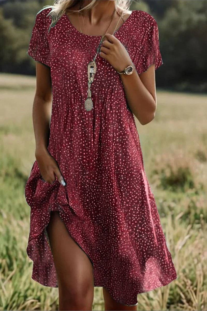 red floral midi dress | boho floral dress