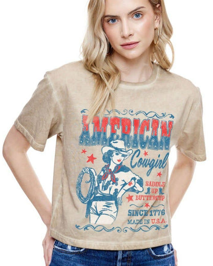 American Cowgirl Crop Tee
