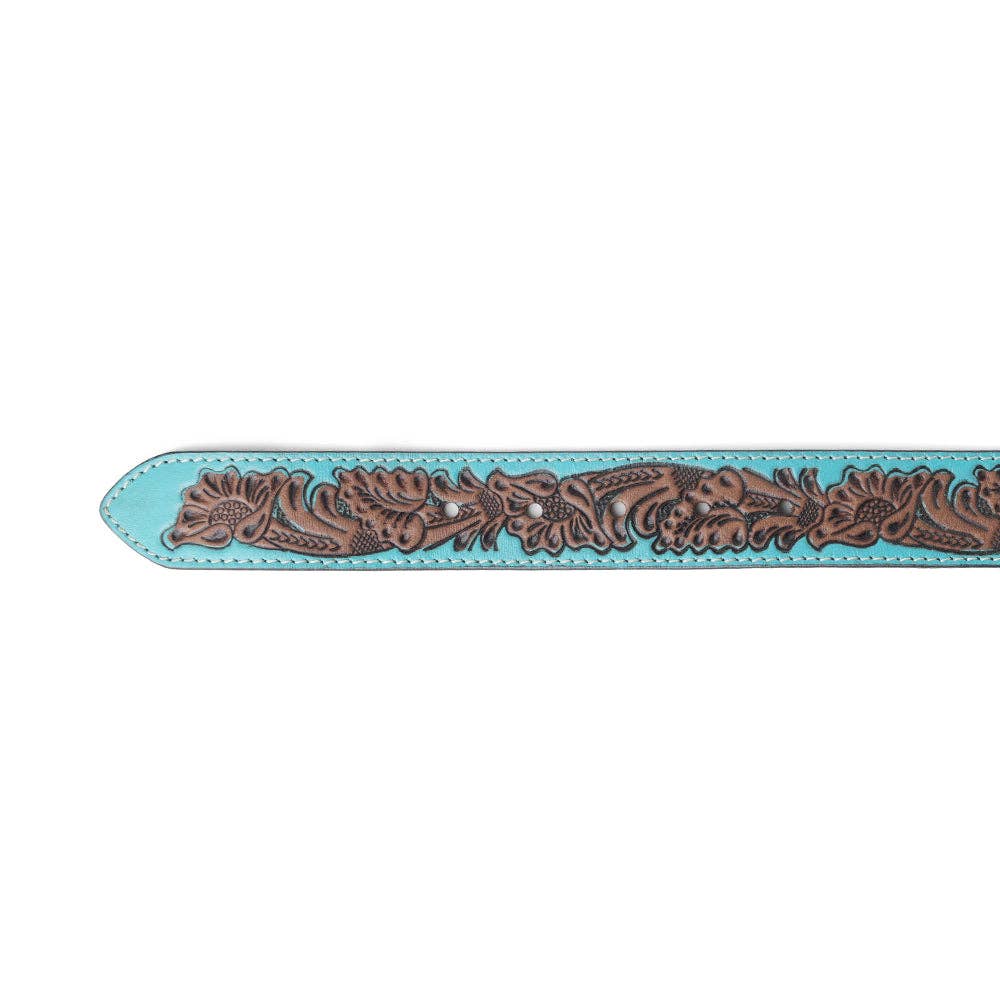 Bronc Ready Tooled Leather Belt