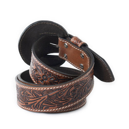 Bronc Ready Tooled Leather Belt