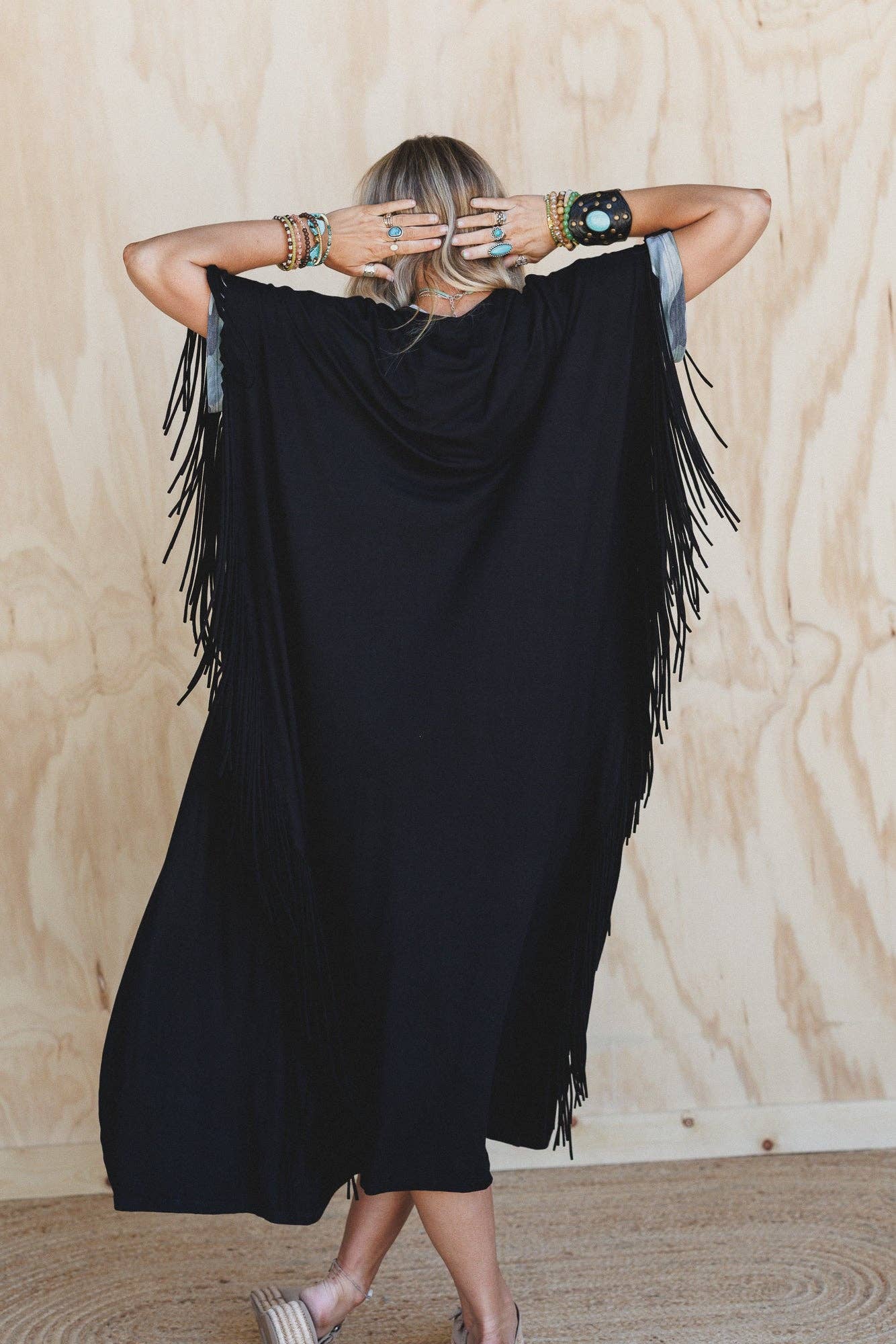 Western Showstopper Duster Kimono - Black