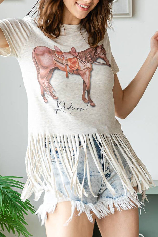 Ride On Fringe Pony Tee