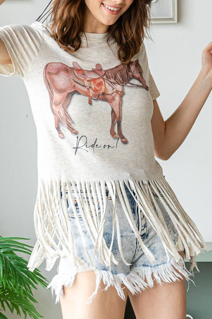 Ride On Fringe Pony Tee