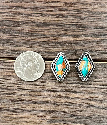 16mm Multi Diamond Gem Stud Earrings