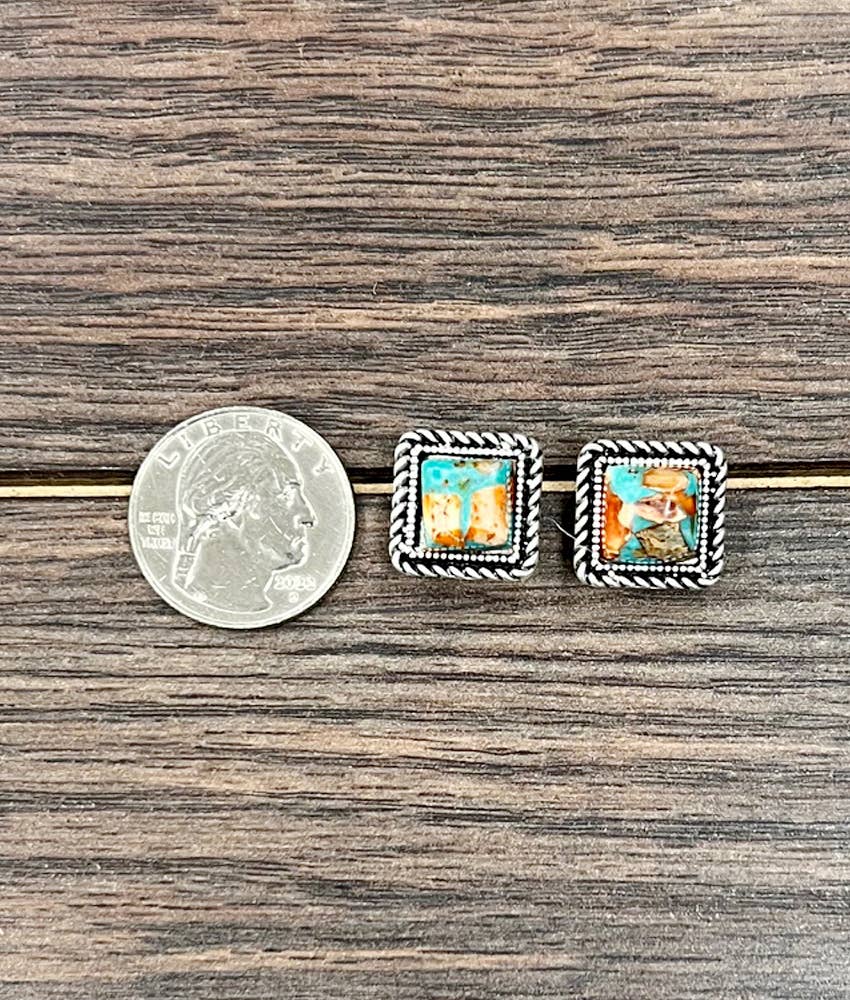 10mm Square Multi Stud Earrings