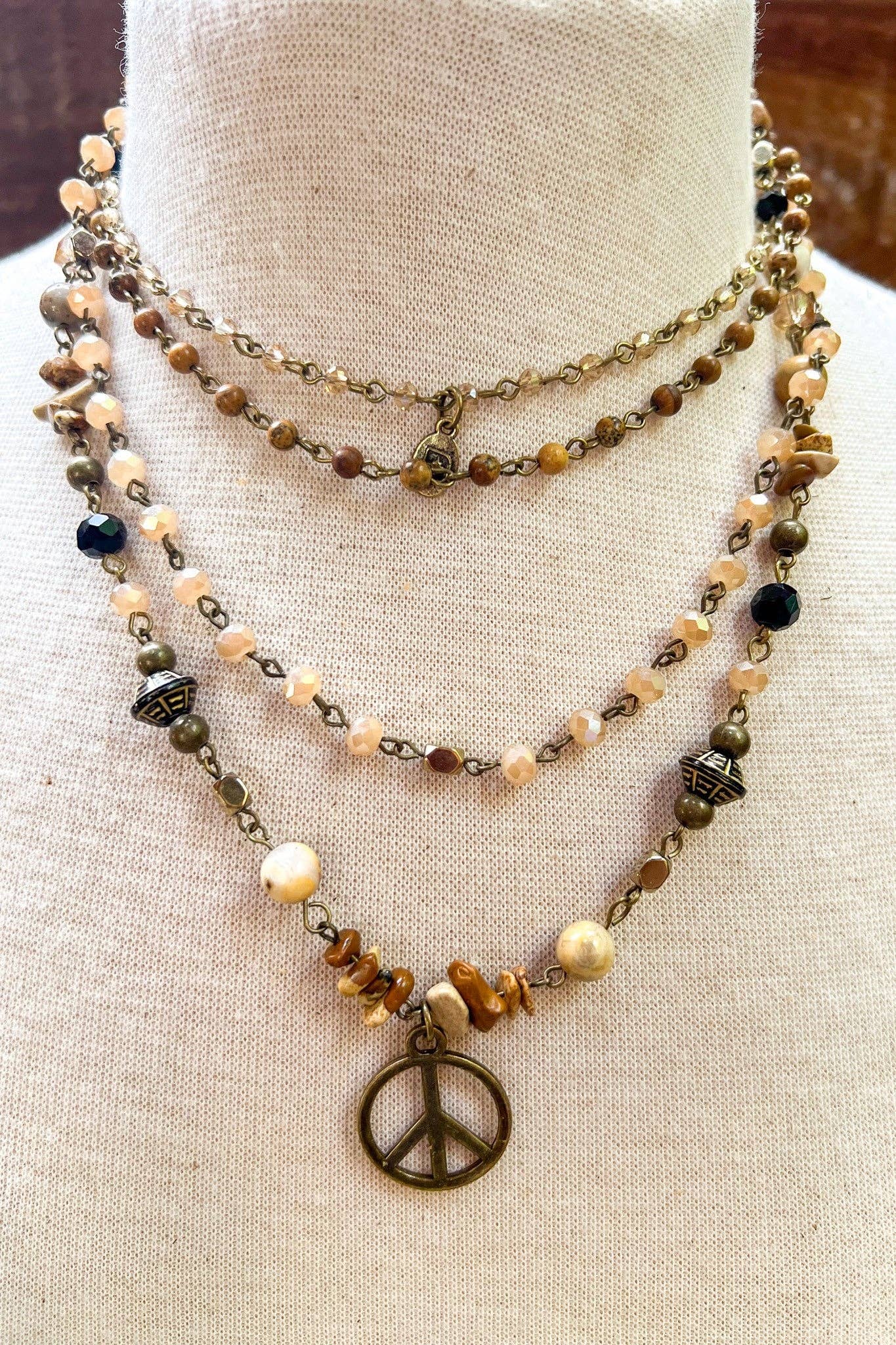 Laurie Beaded Peace Necklace
