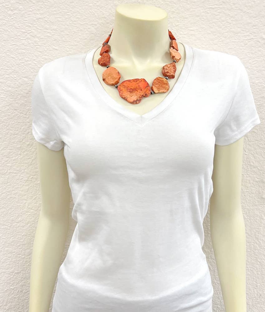 Sunset Slab Gemstone Necklace