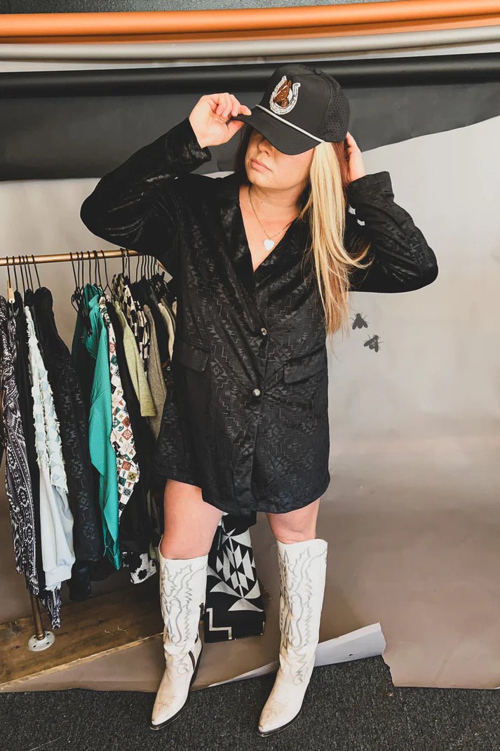 CITY SLICKER BLAZER DRESS - Roaming Gypsy Boutique