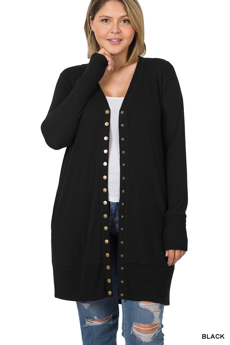 Classy Snap Duster Cardi - Roaming Gypsy Boutique