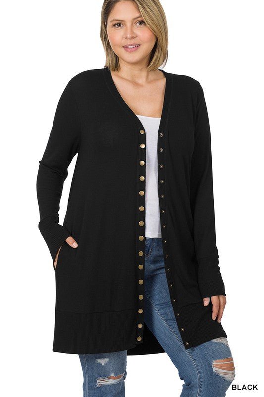Classy Snap Duster Cardi - Roaming Gypsy Boutique